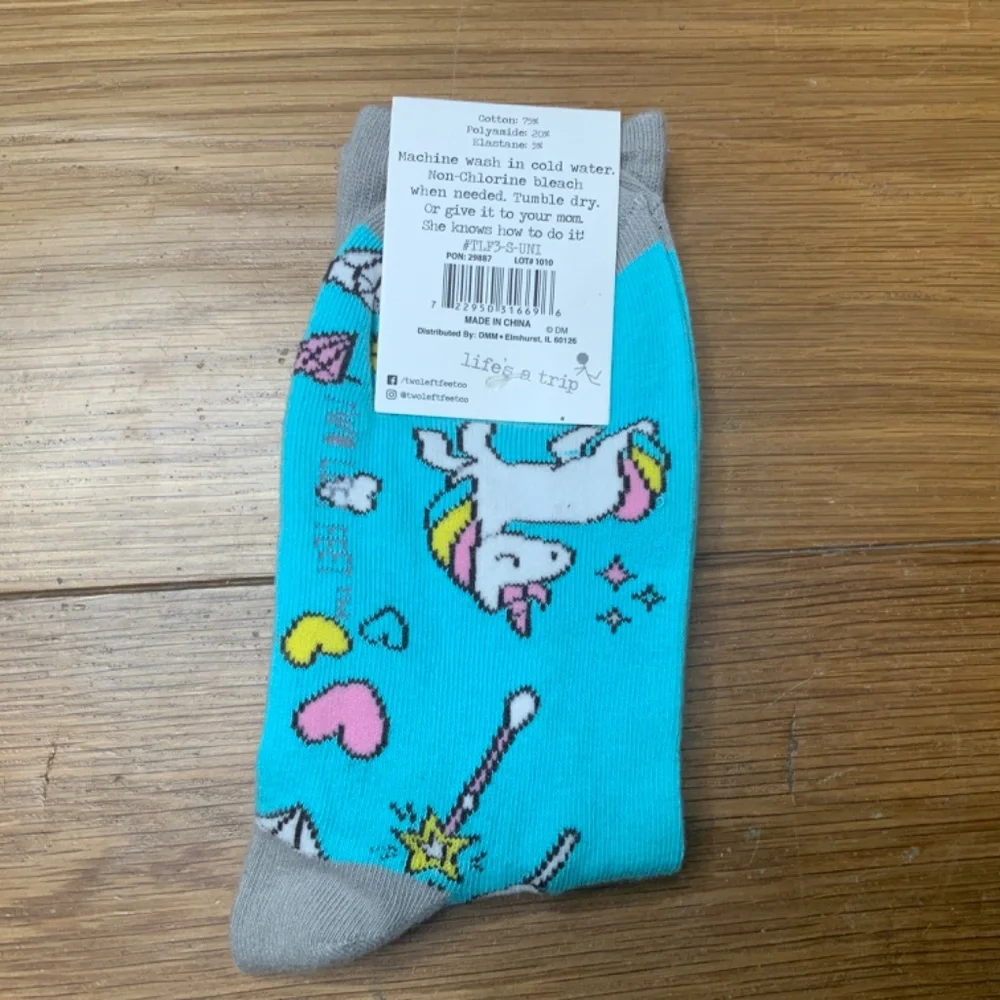 Unicorn “Two Left Feet” Brand Socks New WIth Tags